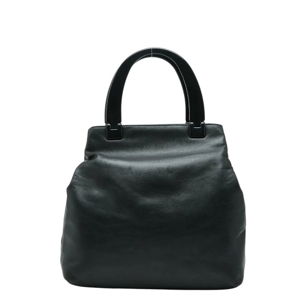Prada handbag tote bag black leather